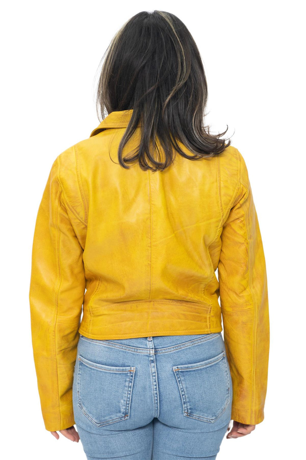 Womens Leather Classic Biker Brando Jacket-Baku