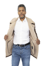 Mens Classic Sheepskin Leather Crombie Jacket-Brisbane