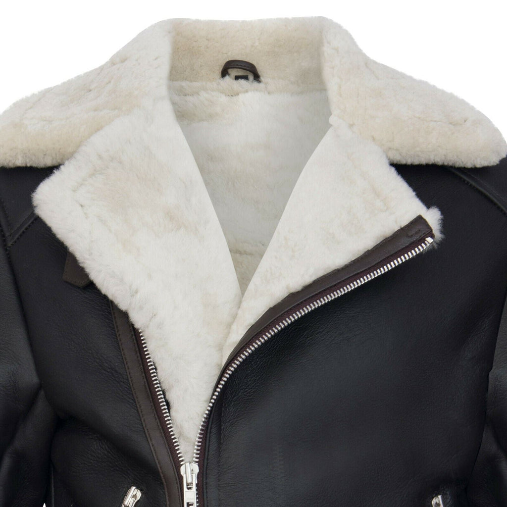 Mens Sheepskin Leather Biker Jacket-Edmonton