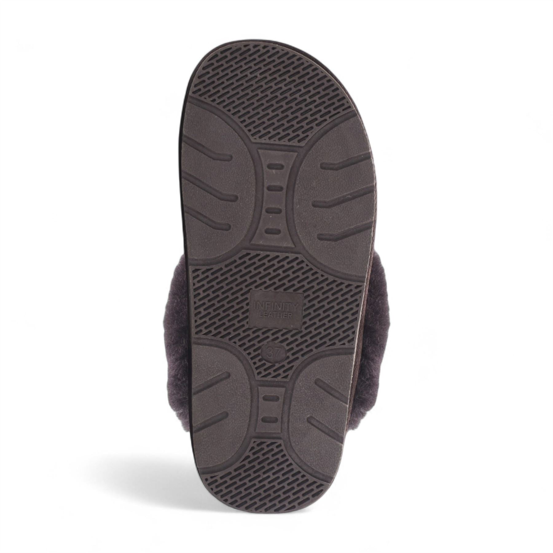 Women's Genuine Sheepskin Brown Suede Mule Winter Slippers - Luna