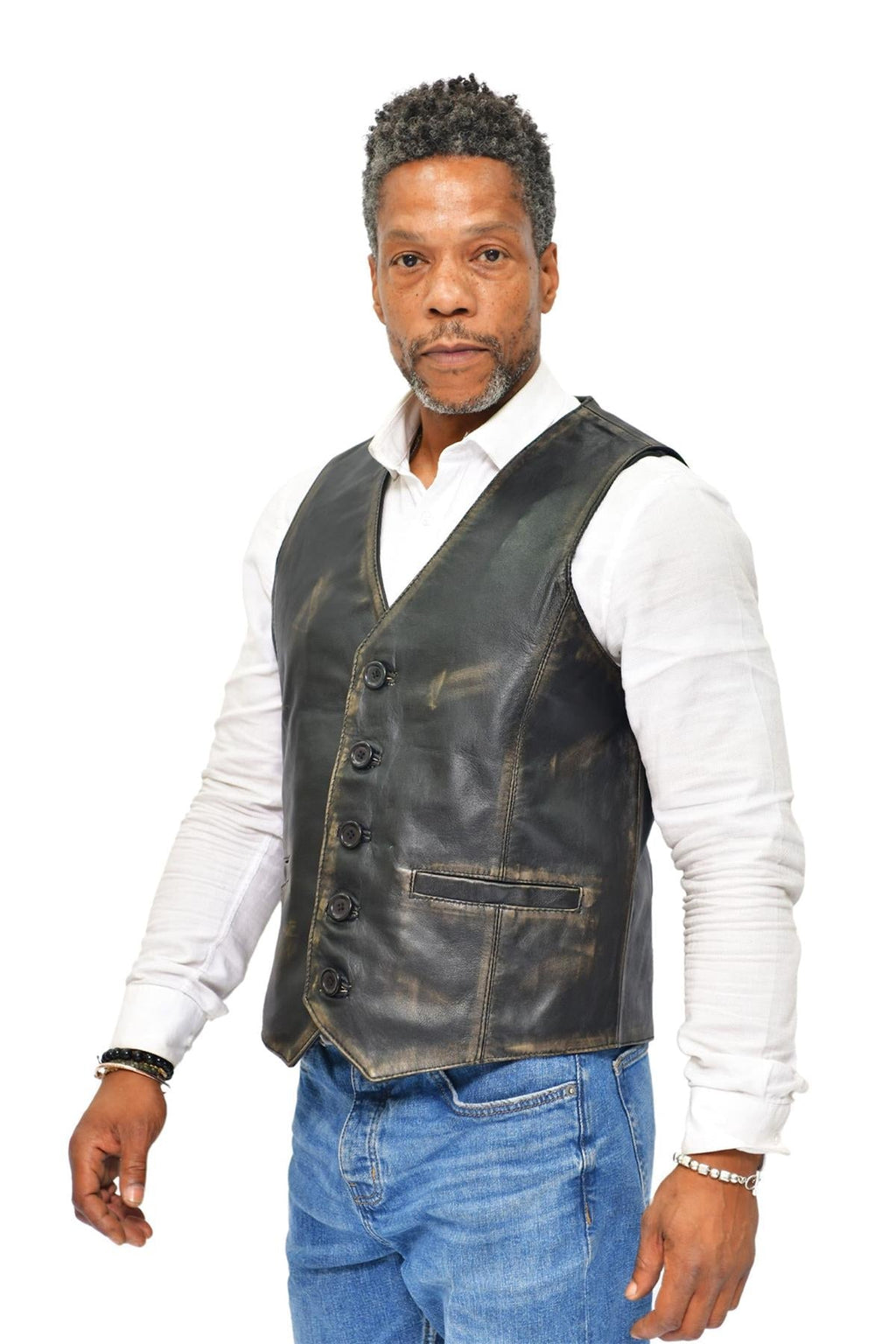 Mens Classic Leather Waistcoat-Chester