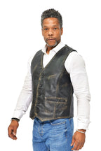 Mens Classic Leather Waistcoat-Chester