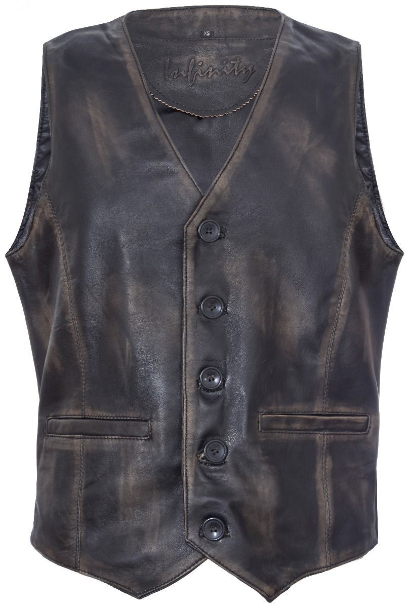 Mens Leather Waistcoat Formal Traditional Gilet Vest