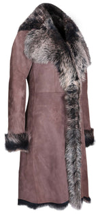Womens Toscana Sheepskin Suede Trench Coat-Tbilisi