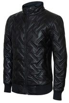 Mens Quilted Leather Bomber Jacket - Taunton