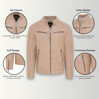 Men's Modern Classic Leather Quilted Biker Jacket - Derry