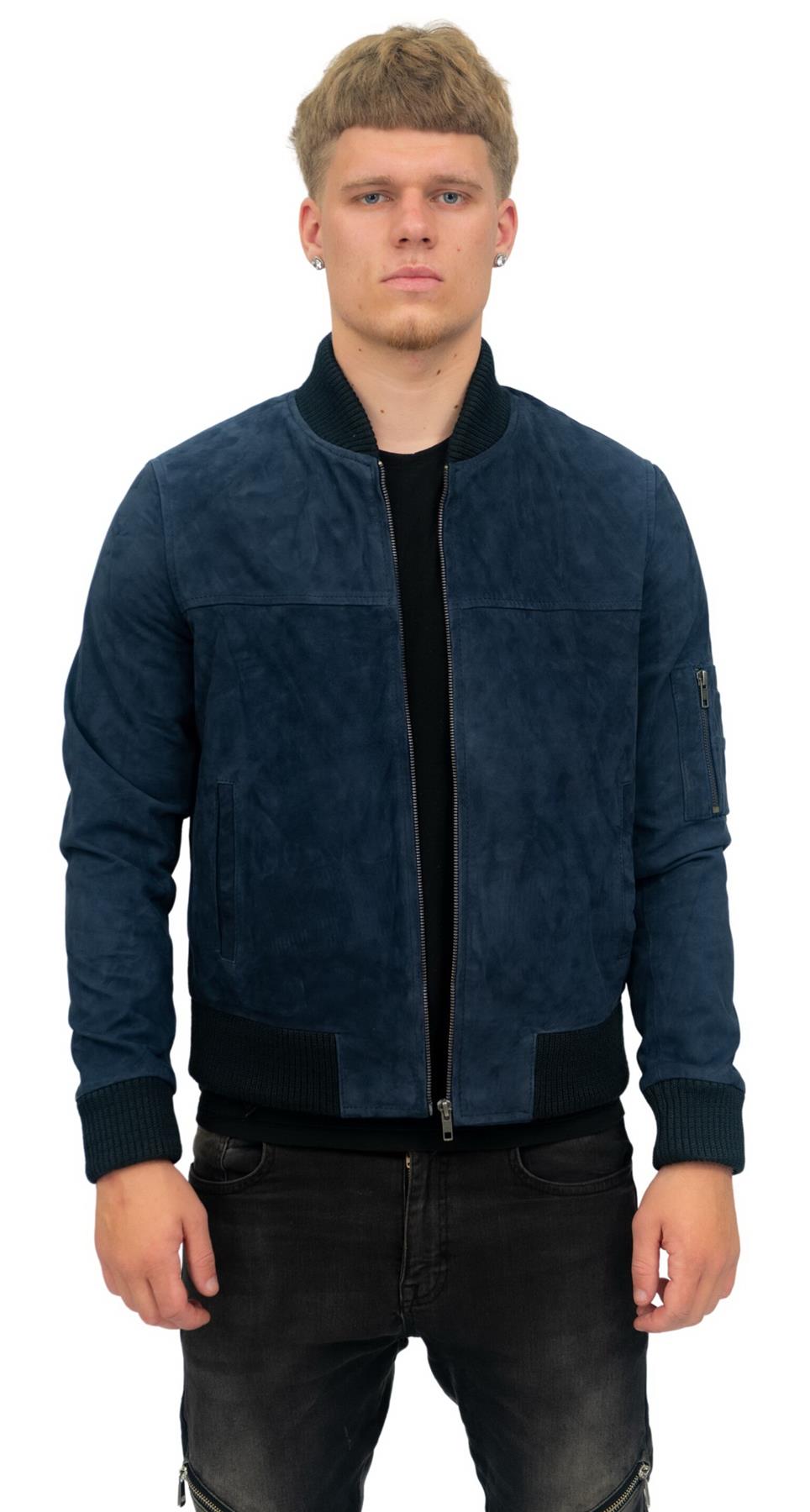 Mens Goat Suede MA-1 Bomber Jacket-Auckland