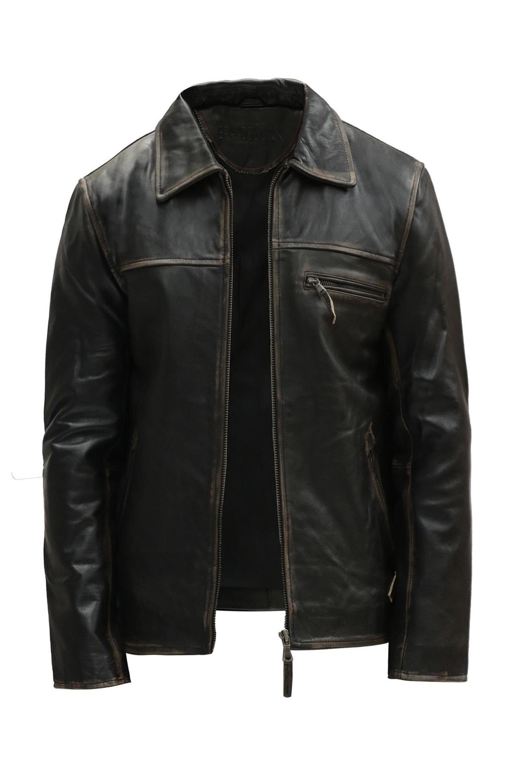 Mens Classic Cow Hide Leather Biker Jacket