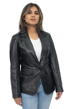 Womens Soft Leather Blazer Jacket-Apeldoorn