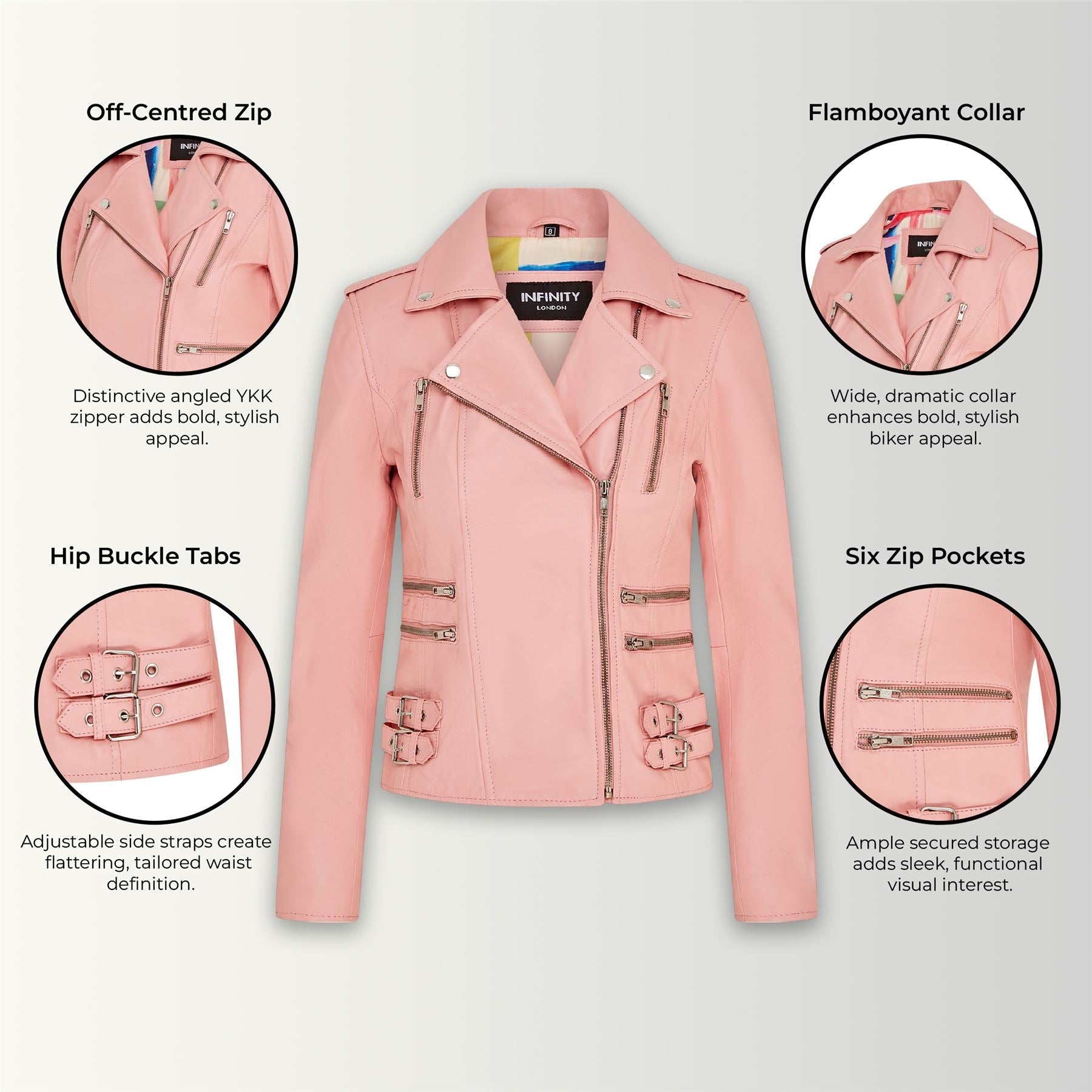 Womens Leather Vintage Brando Biker Jacket-Orlando