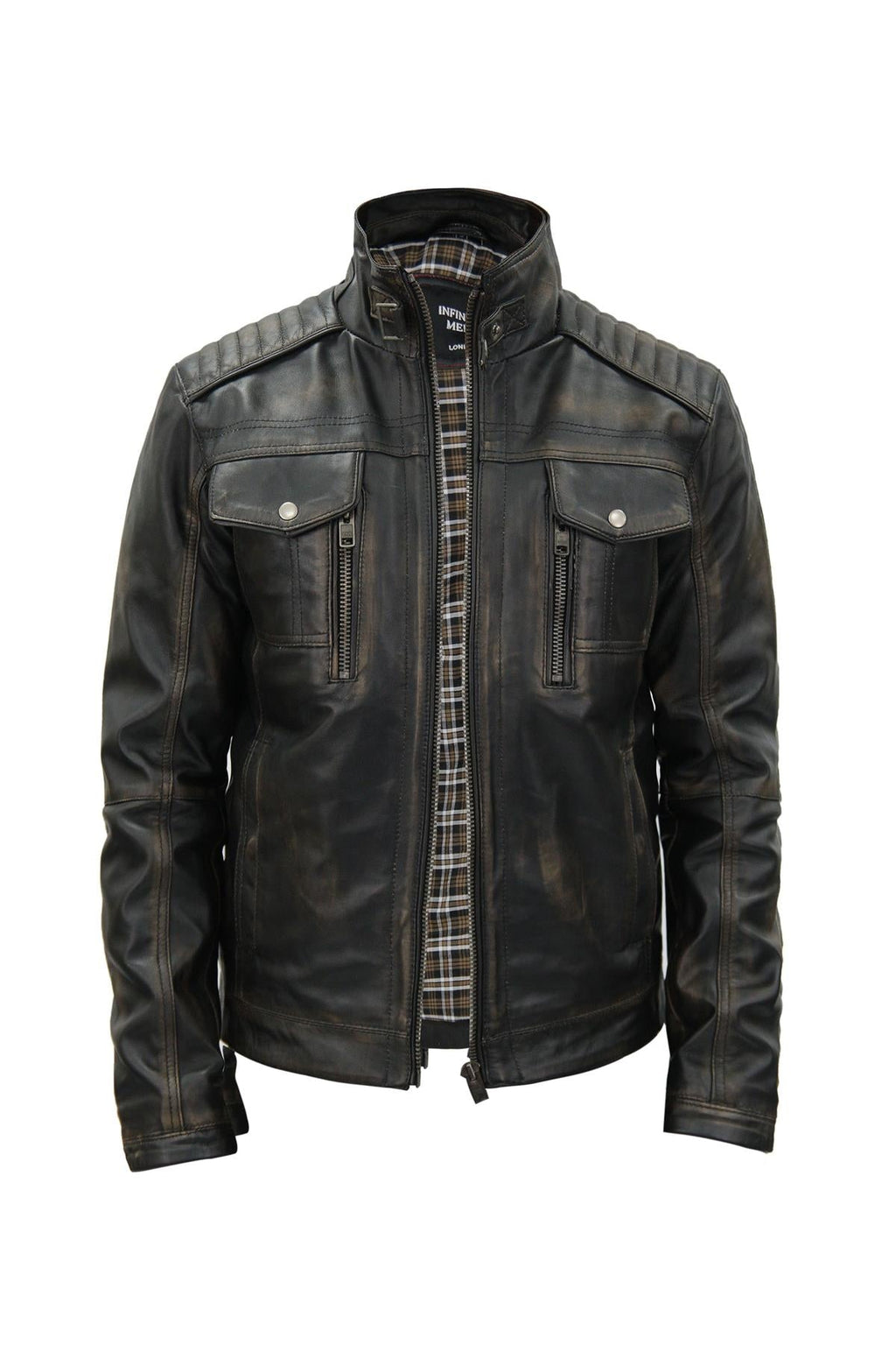 Men's Vintage Leather Biker Jacket-Cape Town