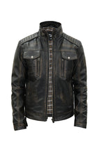 Men's Vintage Leather Biker Jacket-Cape Town