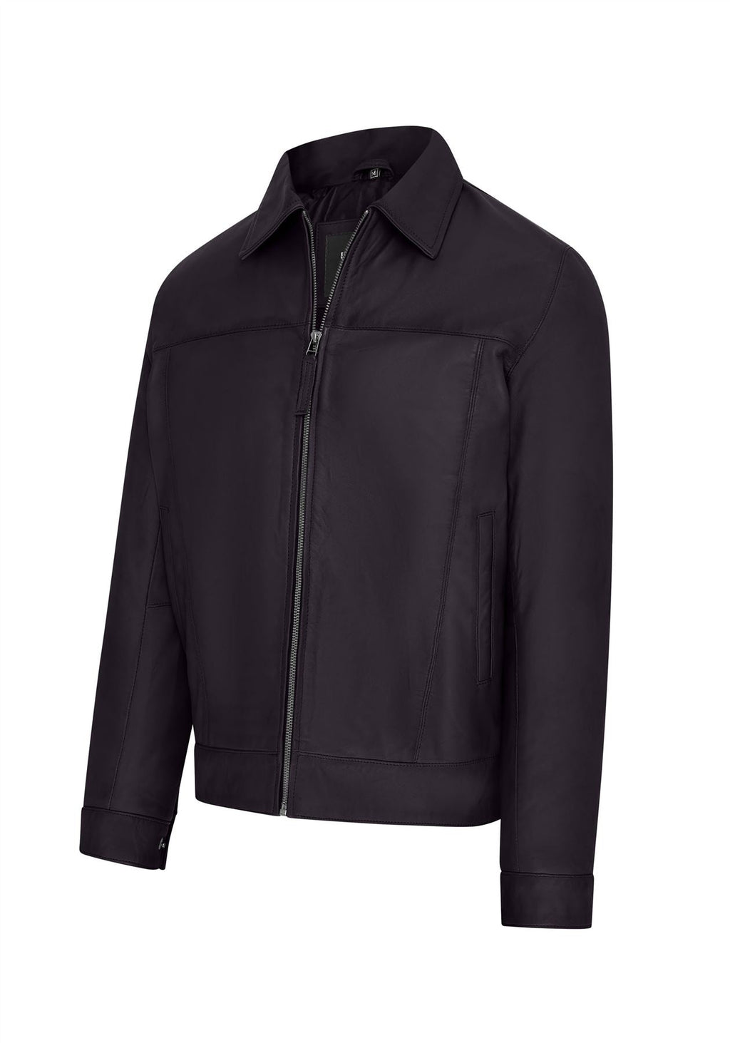 Mens Retro Classic Leather Harrington Biker Jacket - Drammen