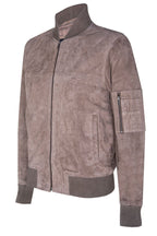Mens Suede Leather MA-1 Varsity Bomber Jacket