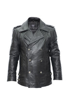 Mens Cowhide Leather Peacoat-Leiden