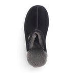 Men's Genuine Sheepskin Black Suede Mule Winter Warm Non-Slip - Highland