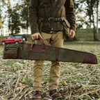 Dakota Waxed Canvas Shotgun Case | Green w/ Dark Briar Leather