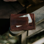 Dakota Leather Bifold - Metal Money Clip Wallet | Chestnut Brown