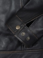 Mens Distressed Dark Brown Biker Style Leather Jacket