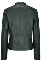 Alana Green Leather Biker Jacket