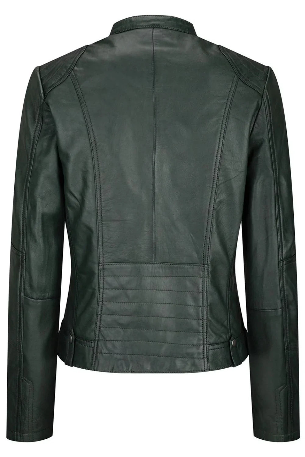 Alana Green Leather Biker Jacket