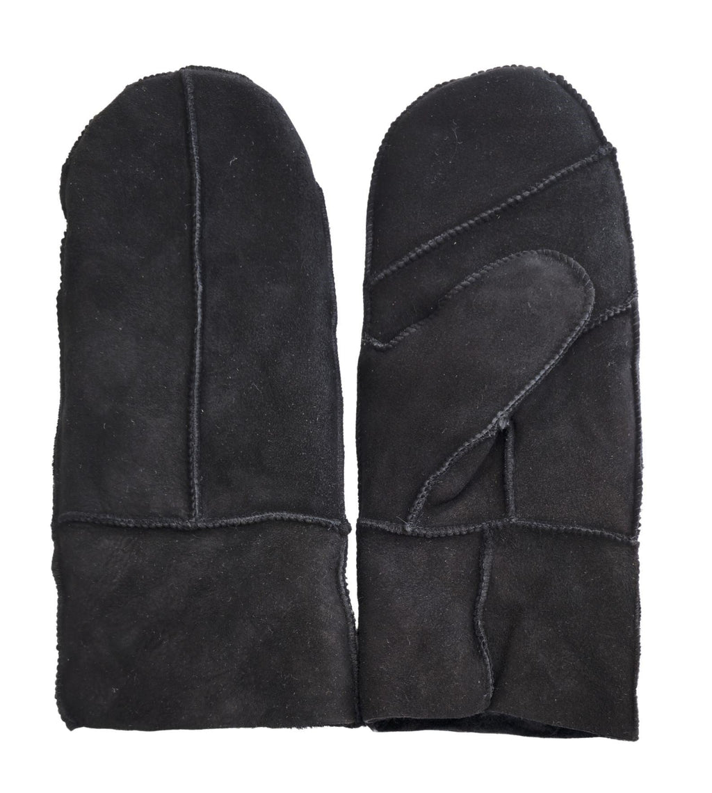 Womens Genuine Real Sheepskin Suede Mittens Warm Gloves