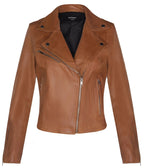 Womens Leather Classic Biker Brando Jacket-Baku
