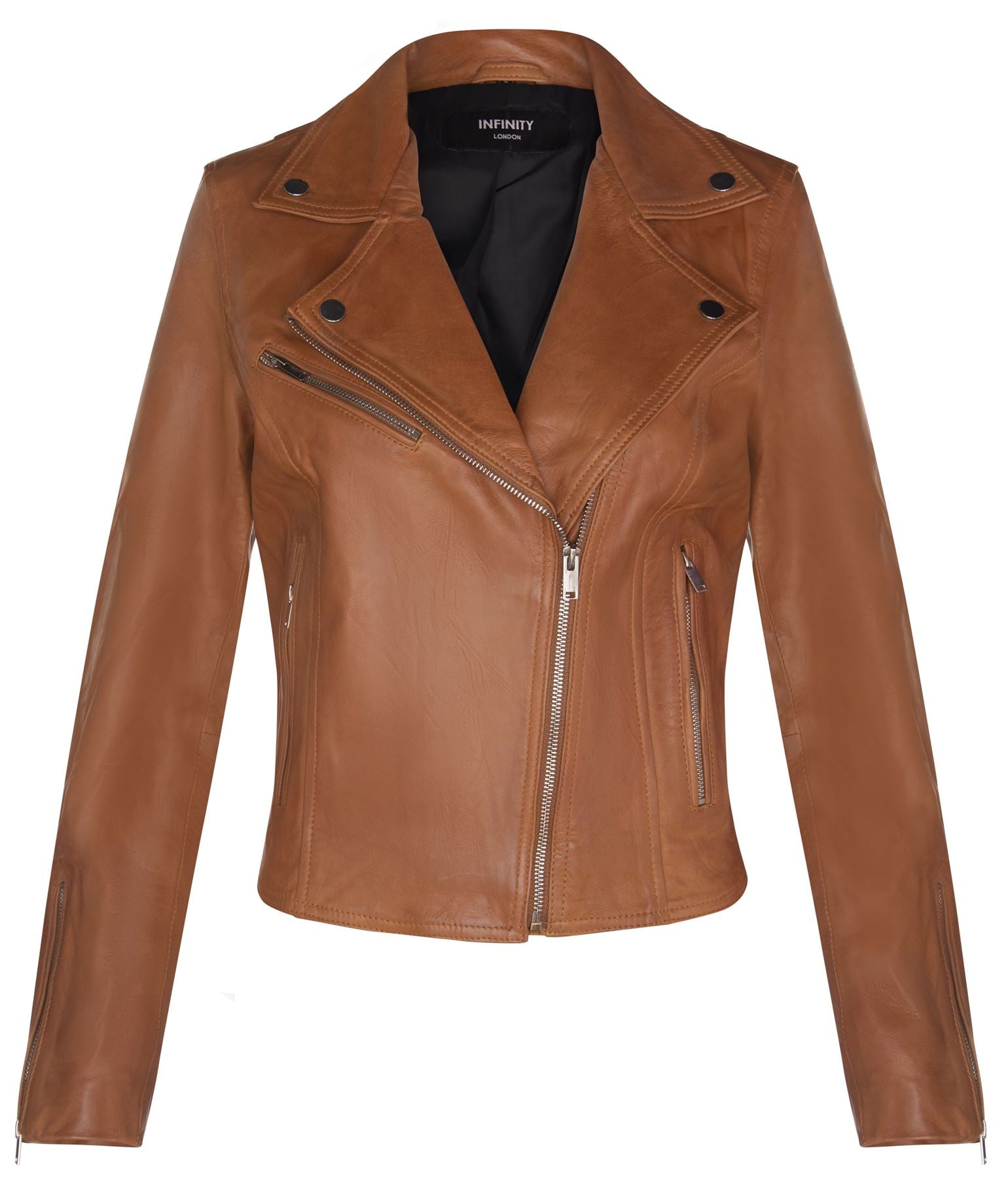 Womens Leather Classic Biker Brando Jacket-Baku