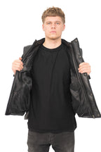 Mens Classic Leather Puffer Waistcoat-Nottingham