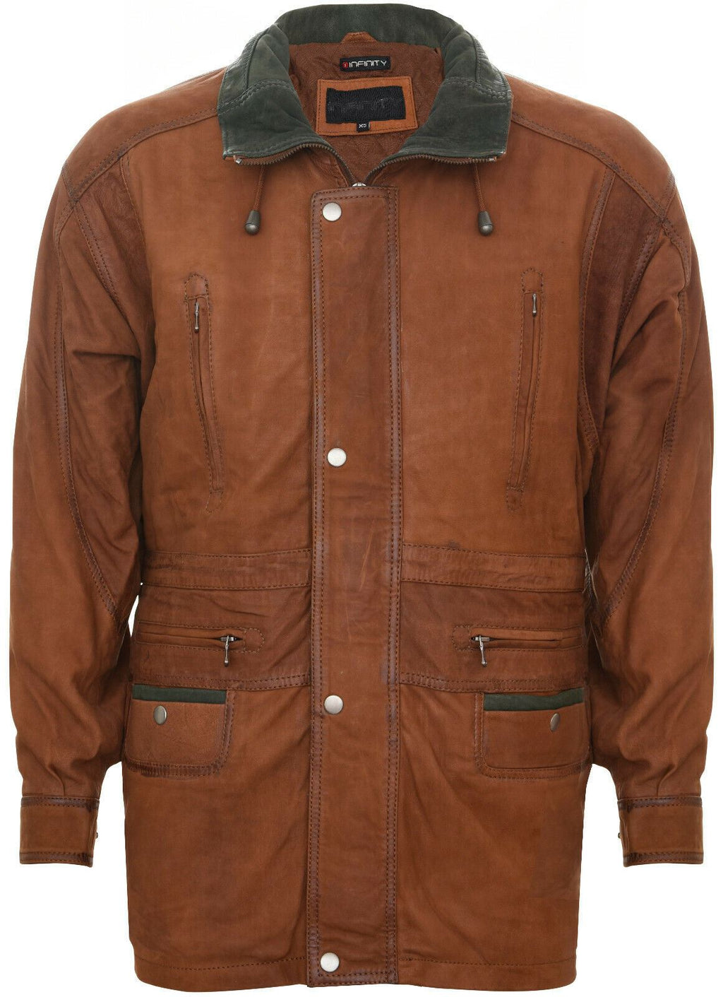 Mens Nubuck Leather Parka Coat-Winnipeg