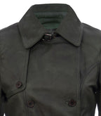 Womens Mid Length Leather Trench Coat -Oakham