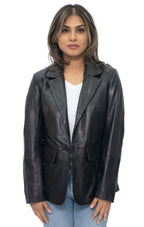 Womens Soft Leather Blazer Jacket-Apeldoorn
