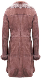 Womens Suede Merino Shearling Coat with Toscana Collar-Hanoi
