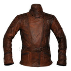 Demi Womens Ladies 3/4 Motorcycle Brown Distressed Vintage Leather Jacket