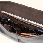 Roosevelt Leather Laptop Messenger Bag | Dark Oak