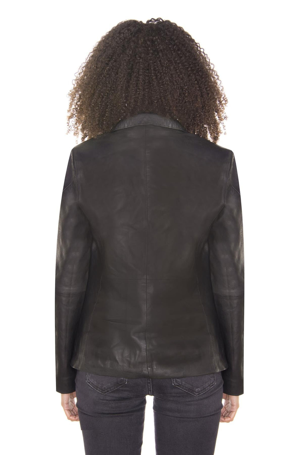 Womens Leather Blazer Jacket-Seregno
