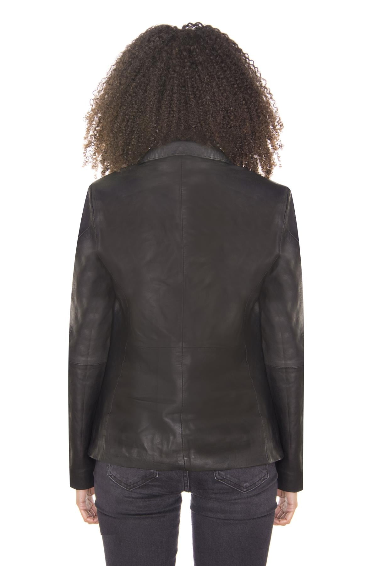 Womens Leather Blazer Jacket-Seregno