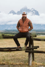 Teton Leather Light Down Vest | Whiskey Brown