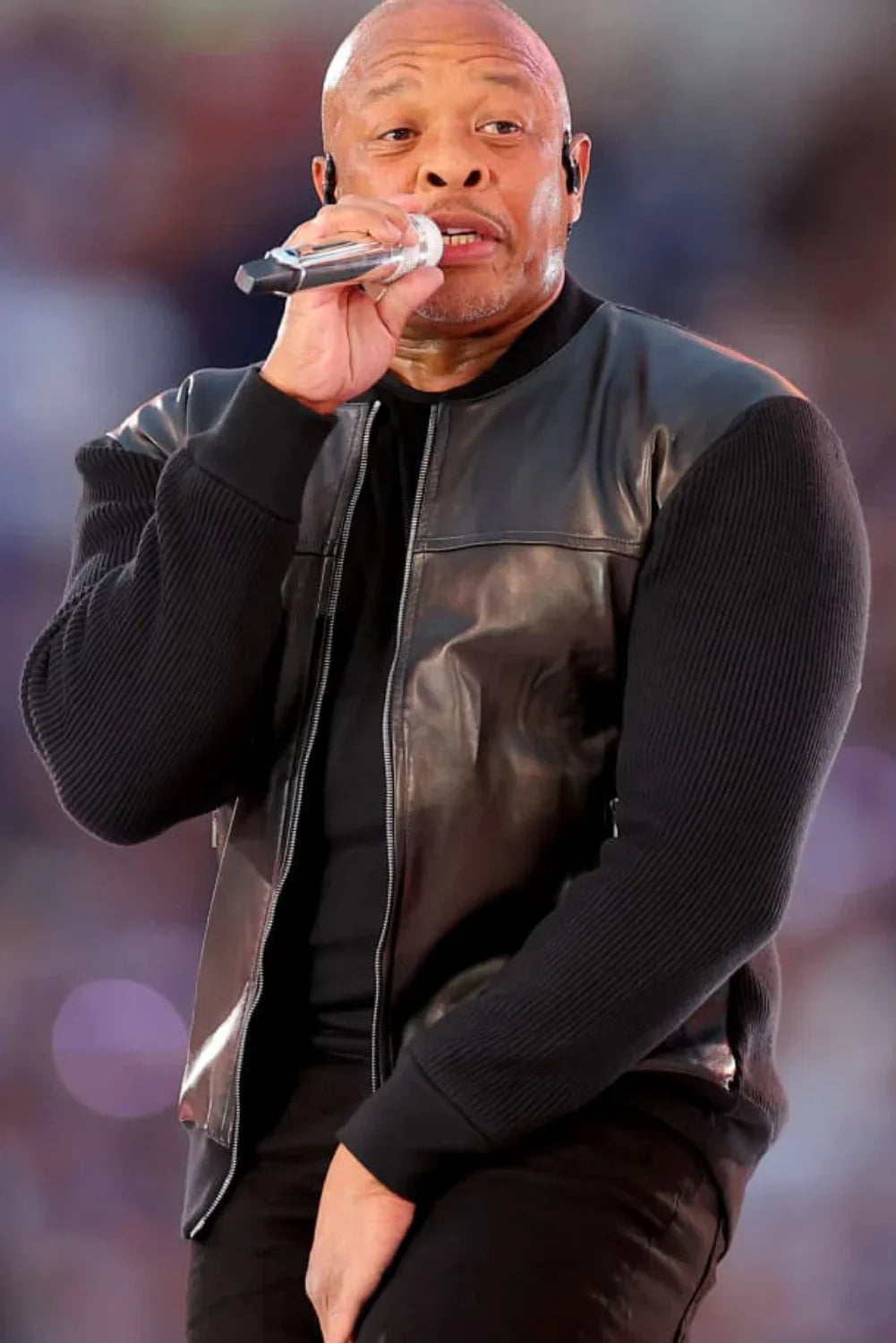 Super Bowl Dr. Dre Black Leather Jacket