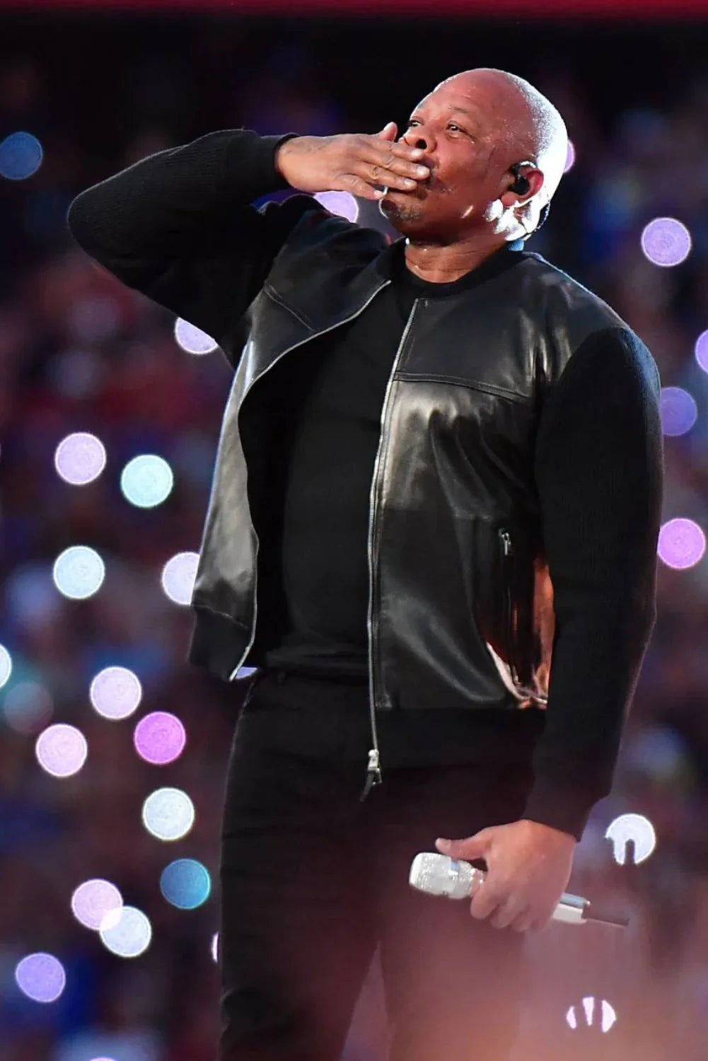 Super Bowl Dr. Dre Black Leather Jacket