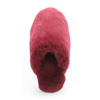 Women's Sheepskin Slippers Burgundy Warm Winter Fur Mule - Aurora