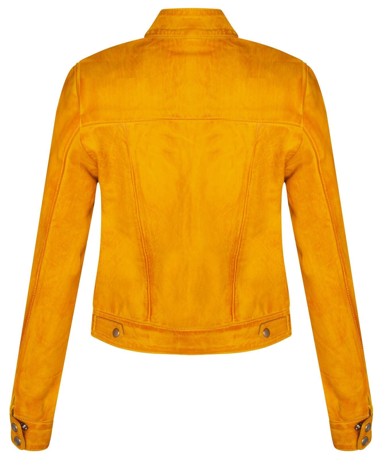 Womens Plain Leather Moto Biker Jacket-Braga