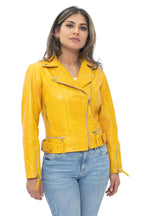 Womens Leather Biker Jacket-Stockholm