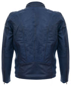 Mens Leather Jacket Vintage Quilted Retro Racing Zipped Biker - San Marino