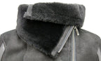 Womens Merino Sheepskin Aviator Leather Jacket-Asmara