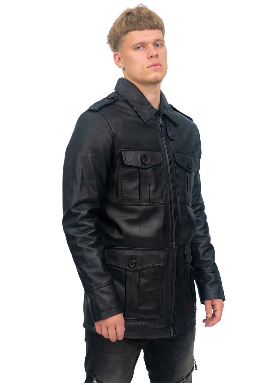 Mens Leather Parka Safari Coat-Mesa Verde