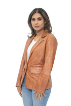 Womens Soft Leather Blazer Jacket-Apeldoorn