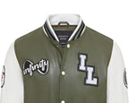 Mens Baseball Leather Letterman Bomber Jacket - Ashwood