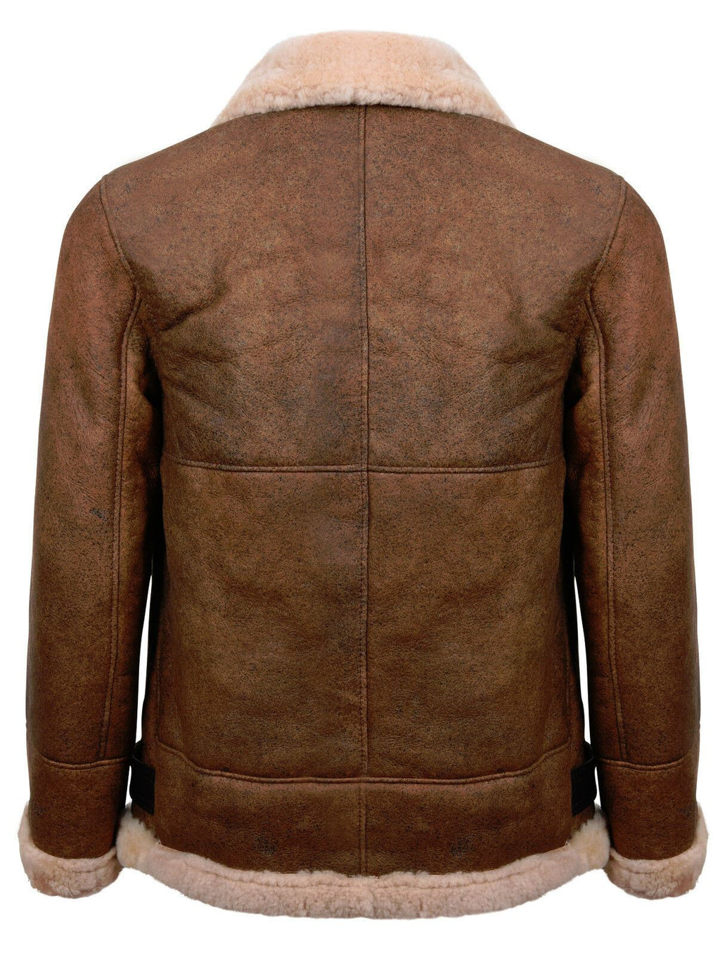 Mens Vintage Brown Sheepskin Aviator Jacket- KANSAS