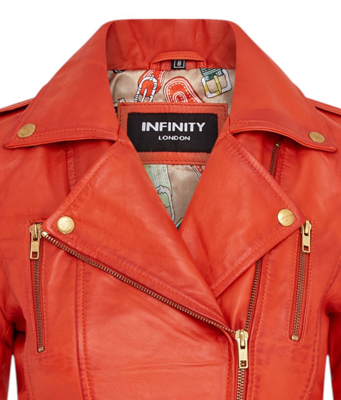 Womens Leather Vintage Brando Biker Jacket-Orlando